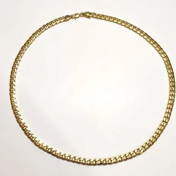18k Gold Plated Necklace Cuban Chain Christmas Birthday Valentines Gift